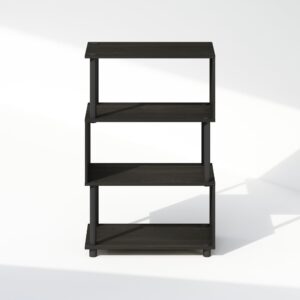 Furinno Reed 4-Tier S-Shaped Bookcase, Bookshelf, Espresso