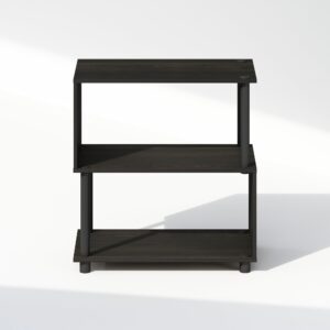 Furinno Reed 3-Tier S-Shaped Bookcase, Bookshelf, Espresso