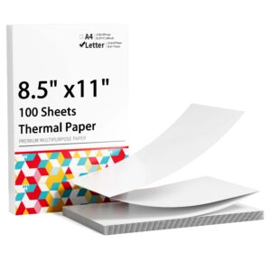 Zoolion 1 Wireless Portable Printer & 1 Thermal Paper Roll 8.5"x11" & 100 Folded Thermal Paper 8.5"x11"