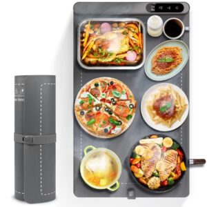 food warmer, food warming mat for parties buffet, graphene heating, nano silicone, roll up for storage