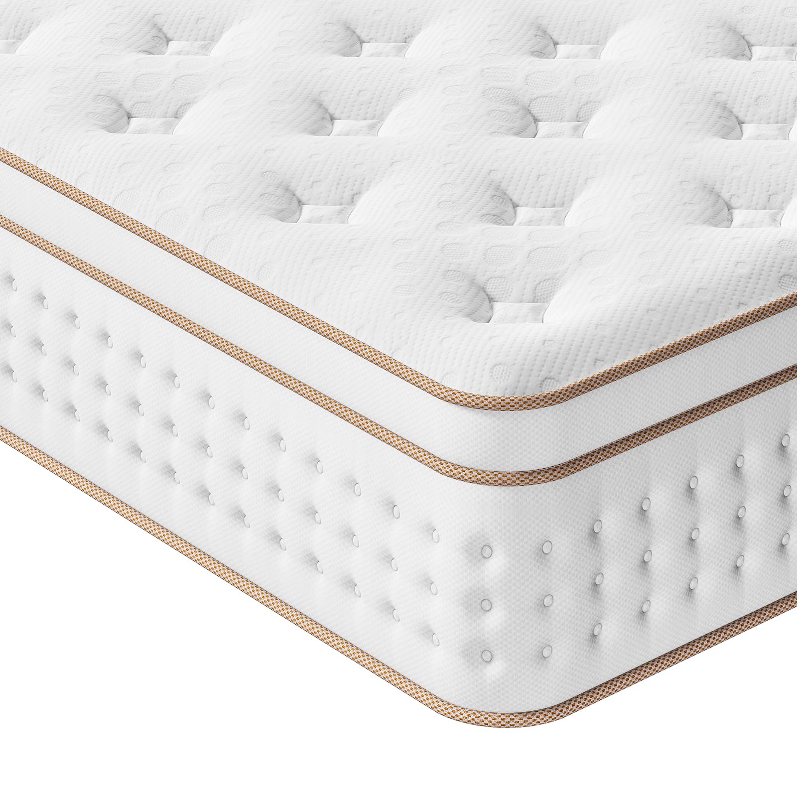 Vesgantti King Mattress, 14 Inch Memory Foam Hybrid Mattress in a Box with Individual Pocket Spring, King Size Mattress for Pressure Relief, Motion Isolation, Medium Firm Support