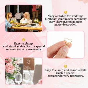 YUXIANLB Floral Card Holder Heart Metal Card Clip Stand Flower Bouquet Accessories 20Pcs Floral Supplies Photo Love Clip Sticks for Wedding Birthday Cake Party Table Number Menu Note Memo Arrangement