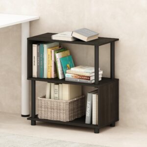 furinno reed 3-tier s-shaped bookcase, bookshelf, espresso