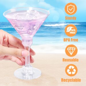 25 Pack Plastic Martini Cocktail Glasses Reusable Cocktail Glasses for Bar, Margarita, Whiskey, Tequila,Tall Cocktail Glasses, Appetizer Dessert Cups Drinkware for Home Restaurant Party Supply