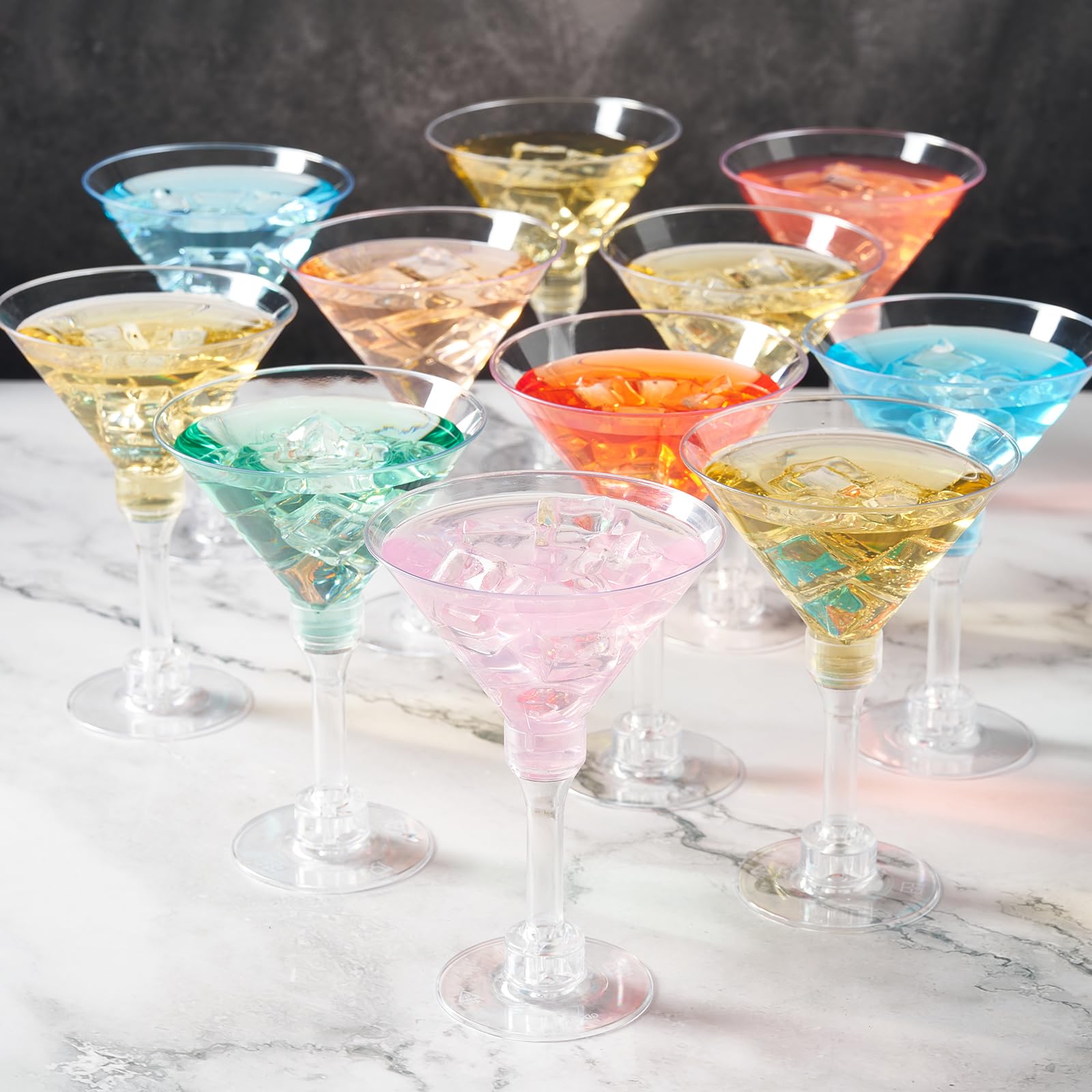 25 Pack Plastic Martini Cocktail Glasses Reusable Cocktail Glasses for Bar, Margarita, Whiskey, Tequila,Tall Cocktail Glasses, Appetizer Dessert Cups Drinkware for Home Restaurant Party Supply