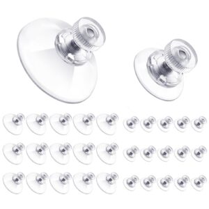 teenyyou 30 packs adhesive suction cups bulk with screws nut 25mm/40mm suction pads clear pvc sucker pads suction hook holder for window wall car door shade license plates decor