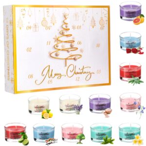 conelist 12 days christmas advent calendar 2024 scented candles gift for women adult christmas countdown calendar with assorted scented candle 1 oz soy wax candles