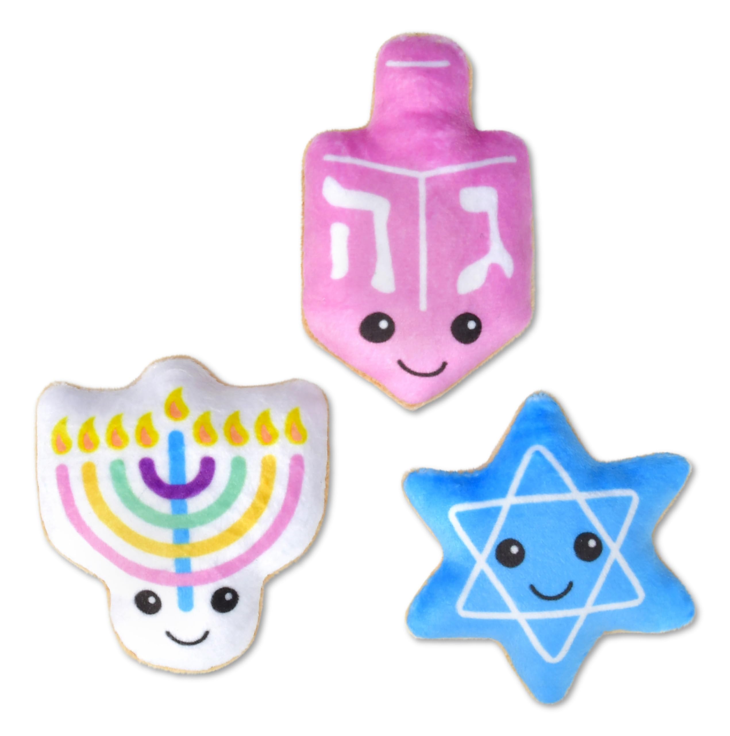 iscream Hanukkah Cookies 10" x 6" Holiday Fleece Play Pillow Set with Dreidel, Menorah and Star Cookies