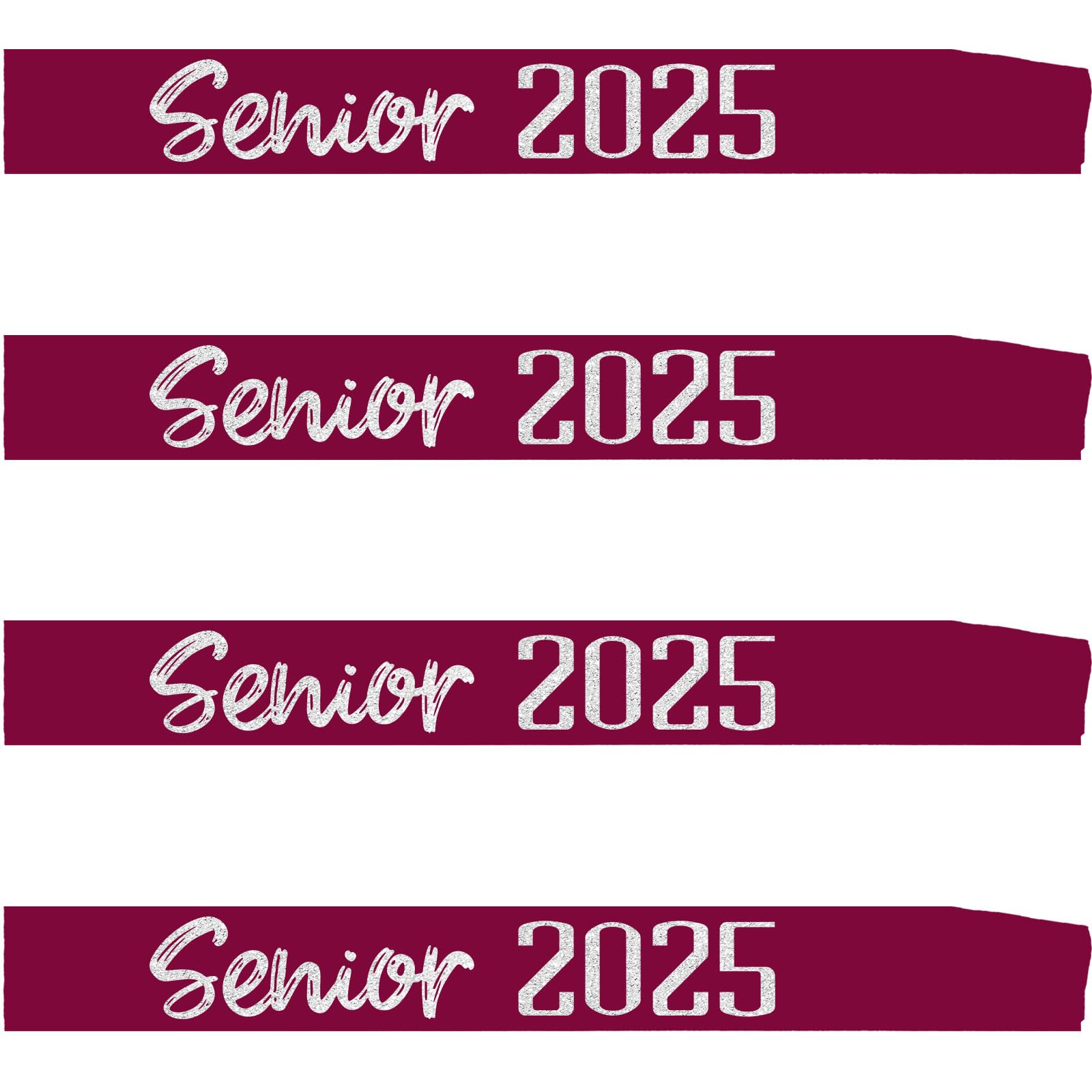 4Pcs Maroon Senior Sash 2025 Satin with Silver Glitter Letters - Senior Cheerleader 2025 Sash - 2025 Graduation Celebrations Sashes - Senior Cheer Sash - Class Competition Sashes - Maroon Silver