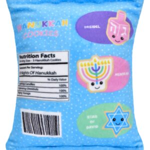 iscream Hanukkah Cookies 10" x 6" Holiday Fleece Play Pillow Set with Dreidel, Menorah and Star Cookies