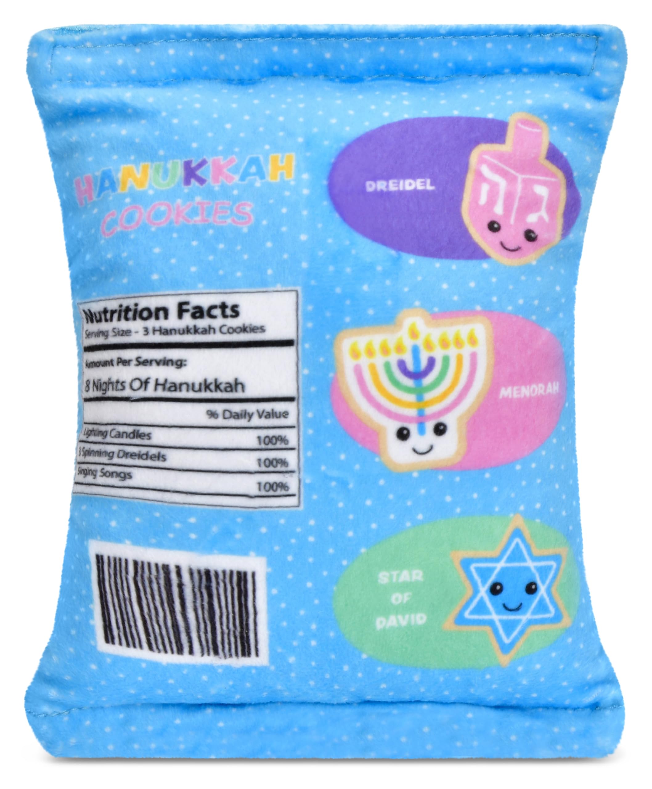 iscream Hanukkah Cookies 10" x 6" Holiday Fleece Play Pillow Set with Dreidel, Menorah and Star Cookies