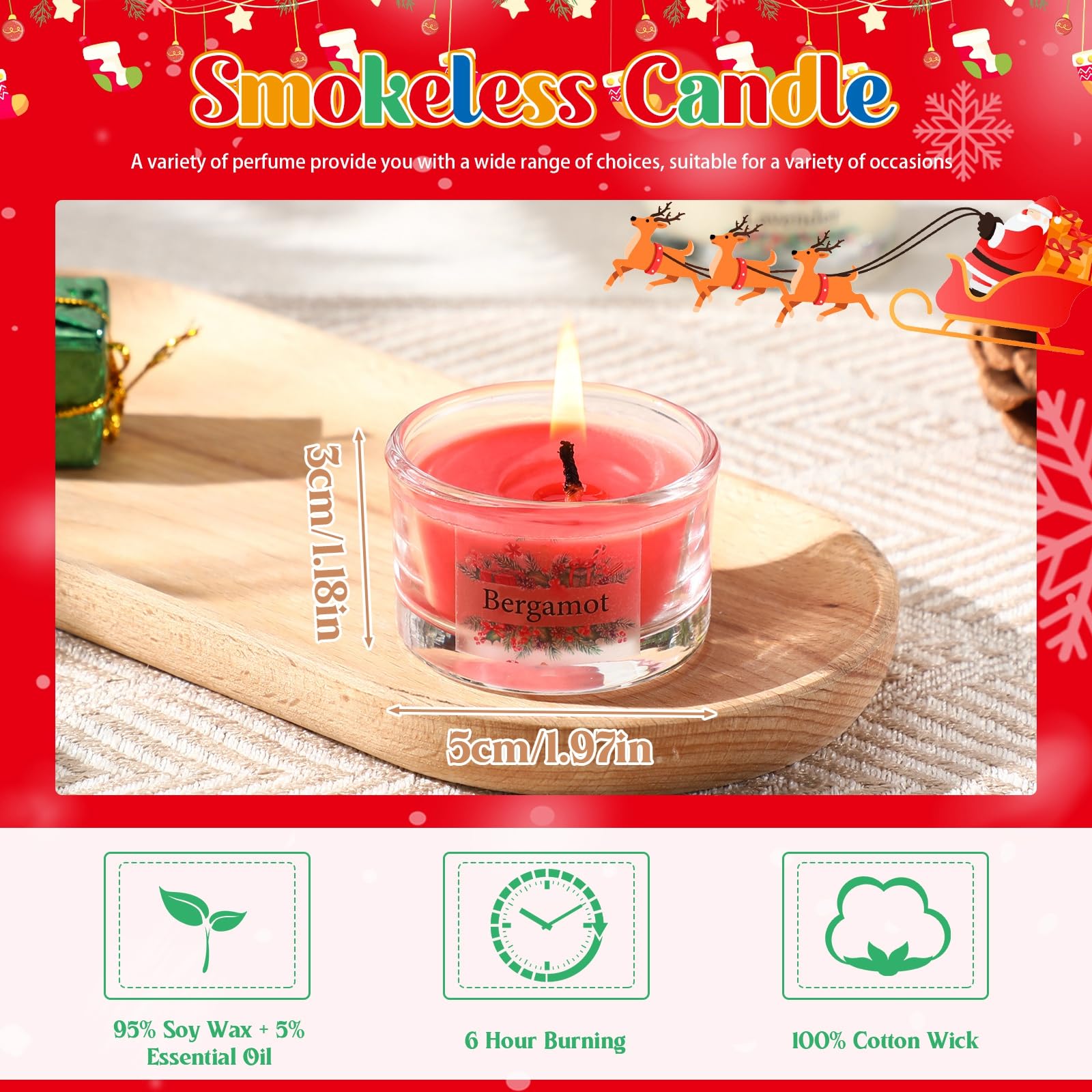 Conelist 12 Days Christmas Advent Calendar 2024 Scented Candles Gift for Women Adult Christmas Countdown Calendar with Assorted Scented Candle 1 oz Soy Wax Candles