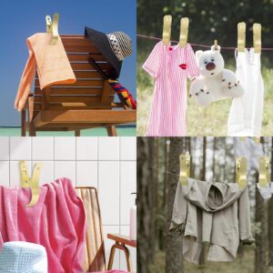 Biiange Towel Clips for Chairs, Towel Holders, Aluminium Alloy Beach Towel Clips, Quilt Clothes Pegs Clipor Beach Chair, Bask Drying Quilt (Gold)