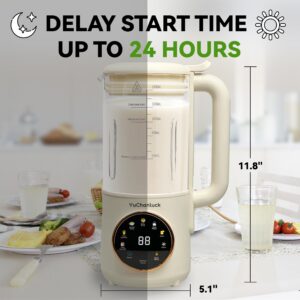 Automatic Nut Milk Maker, 47oz Soy Milk Maker,Almond Milk Maker,Oat, Coconut, Soy, Plant Based Milks,Baby Food,Electric Bean and Nut Milk Machine with Delay Start/Keep Warm/Self-Cleaning/Boil Water