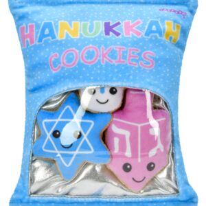 iscream Hanukkah Cookies 10" x 6" Holiday Fleece Play Pillow Set with Dreidel, Menorah and Star Cookies