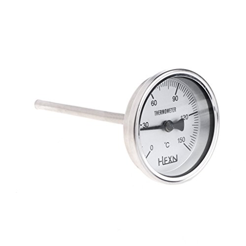 QIXIAMO Pipeline Thermometer 50/100/150/200/300℃ Bi-Metallic Metal Temperature Gauge for Pipeline Industrial Use