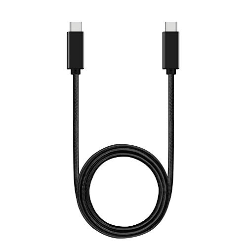 BoxWave Cable Compatible with Tera Android 11 Barcode Scanner (P400) - DirectSync PD Cable (3ft) - USB-C to USB-C (100W), Type C Braided 3ft Charge and Sync Cable - Jet Black