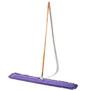 Tidy Tools 48 Inch Purple Dust Mop with Wood Handle and 48 Inch Purple Dust Mop Refill Bundle - 2 Mop Sets and 4 Refills