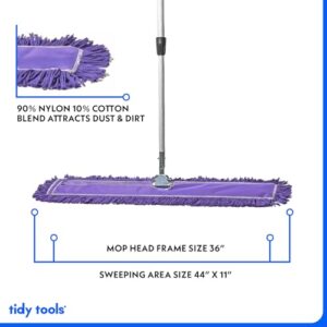 Tidy Tools 36 Inch Purple Dust Mop with Extendable Handle and 36 Inch Purple Dust Mop Refill Bundle - 6 Mop Sets and 6 Refills