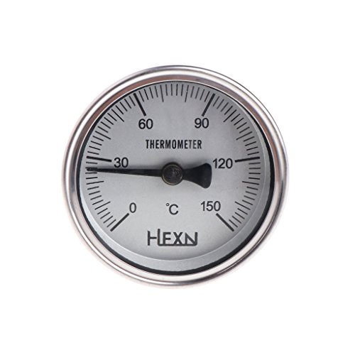 QIXIAMO Pipeline Thermometer 50/100/150/200/300℃ Bi-Metallic Metal Temperature Gauge for Pipeline Industrial Use