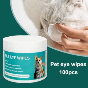 Tear Stain Wipes, Eye Cleaner Pads, 100 Count Dog Eye Cleaner Tear Stain Remover, Eye Cleaning Wipes, Convenient Cleaning Pads, Eye Cleaning Wipes, Grooming Kit, Tear Stain Pads for Pets,