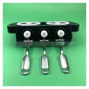 VTNHCWB 1 Set Valve Block Fttings Head Front Panel Part，Compatible for MQL Soft Ice Cream Machines Accessories +3 Valve Rods 3 Metal Handles