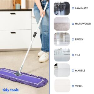 Tidy Tools 24 Inch Purple Dust Mop with Extendable Handle and 24 Inch Purple Dust Mop Refill Bundle - 6 Mop Sets and 6 Refills