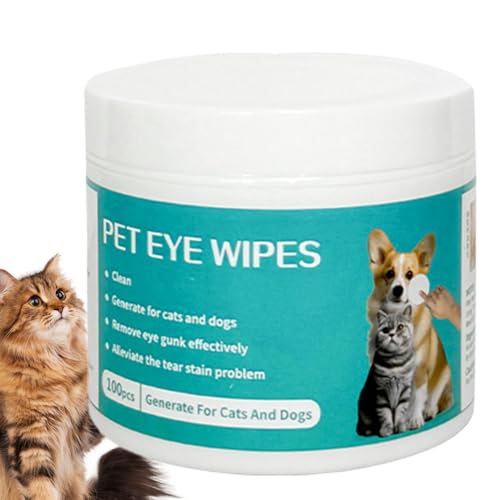 Tear Stain Wipes, Eye Cleaner Pads, 100 Count Dog Eye Cleaner Tear Stain Remover, Eye Cleaning Wipes, Convenient Cleaning Pads, Eye Cleaning Wipes, Grooming Kit, Tear Stain Pads for Pets,