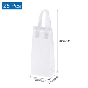 uxcell 25pcs Insulated Take Out Bags, 4.7" x 3.9" x 11" Insulated Take Away Bags Thermal Disposable Lunch Bags Disposable Cooler Bags for Hot Cold Food Catering Grocery Picnic White