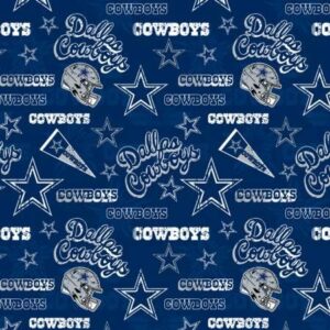 dallas cowboys cotton fabric - nfl team logo cotton fabric by the yard, fat quarter, half yard, 1 yard, 2 yard cuts