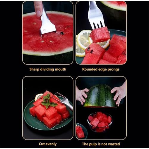 2-in-1 Watermelon Fork Slicer Cutter Slicer Tool, Dual Head Fruit Cutter, Watermelon Fork Slicer Cutter