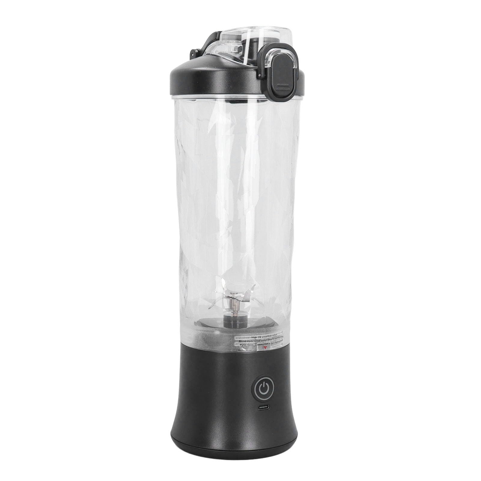 Portable Blender 150W 600ml 18000rpm USB Rechargeable Mini Juicer Cup Electric Fruit Juice Blender with Stainless Steel Blades for Travel Black