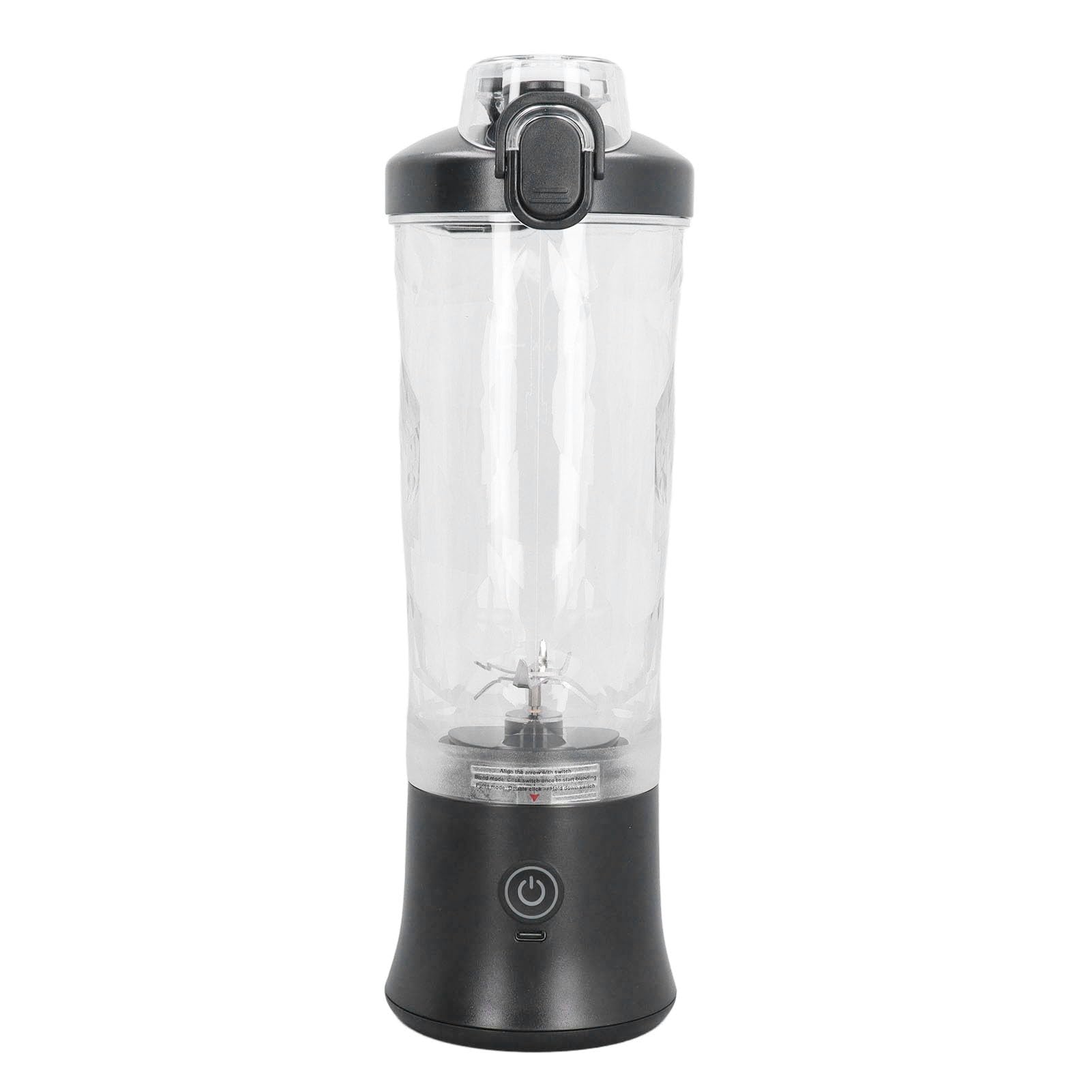 Portable Blender 150W 600ml 18000rpm USB Rechargeable Mini Juicer Cup Electric Fruit Juice Blender with Stainless Steel Blades for Travel Black