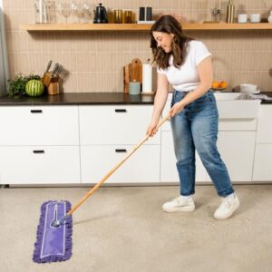 Tidy Tools 48 Inch Purple Dust Mop with Wood Handle and 48 Inch Purple Dust Mop Refill Bundle - 2 Mop Sets and 4 Refills