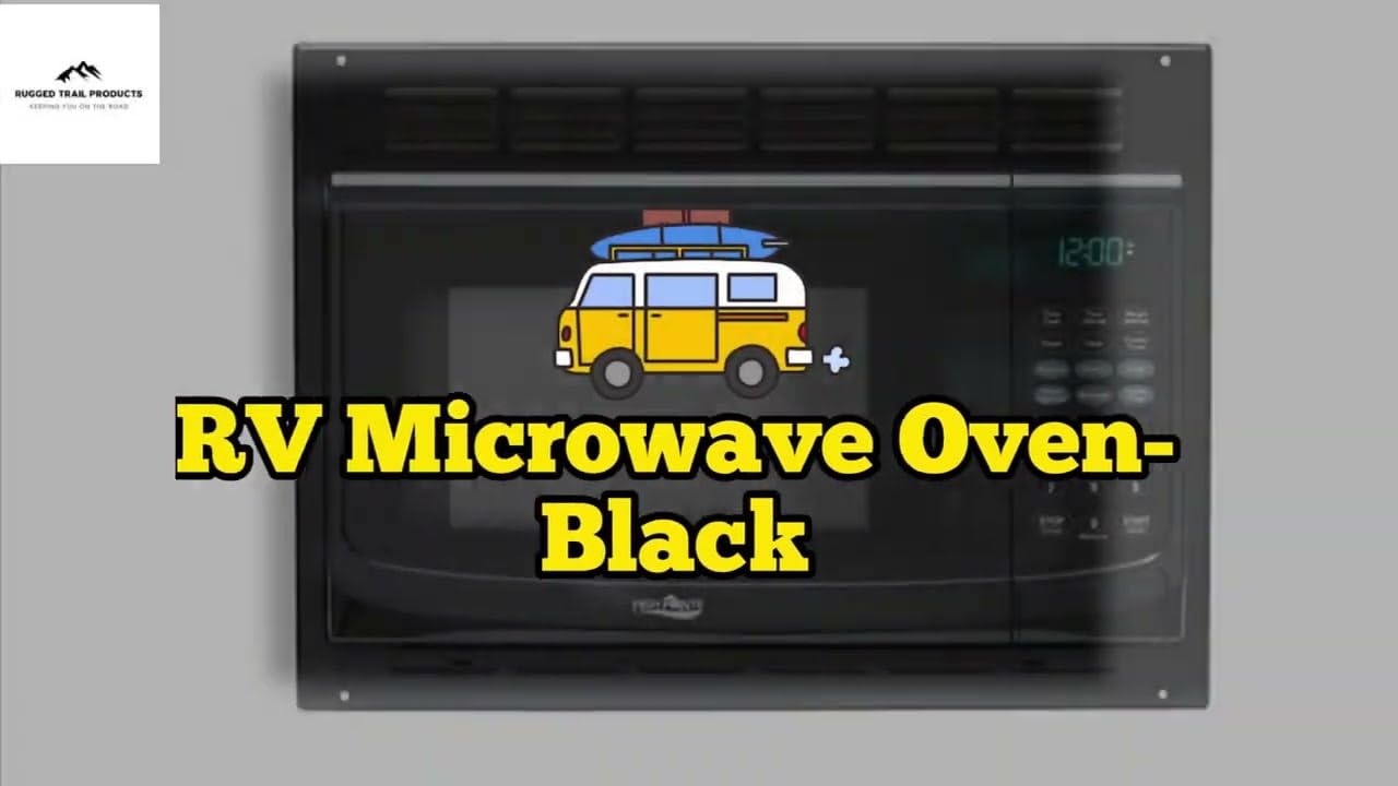 RV Black Microwave Oven with Turntable - 1.0 Cu. Ft. Capacity | Includes Trim Kit for Easy Installation & Stylish Finish