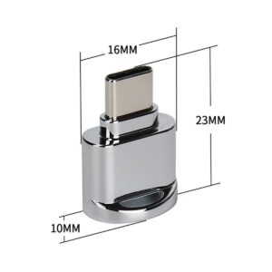 BoxWave Adapter Compatible with Tera Android 11 Barcode Scanner (P600) - Micro SD Card miniReader, USB Type-C OTG Reader USB3.0 Adapter Keychain - Metallic Silver