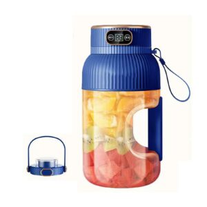 portable blender, multifunctional portable juicer cup with digital display, personal blender for shakes and smoothies, type-c usb rechargeable, electric juicer for home kitchen gym travel