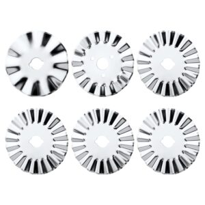 6pcs 45mm pinking rotary cutter blades, wave rotary cutter blades rotary cutter replacement blades for fabric for quilting sewing crafts