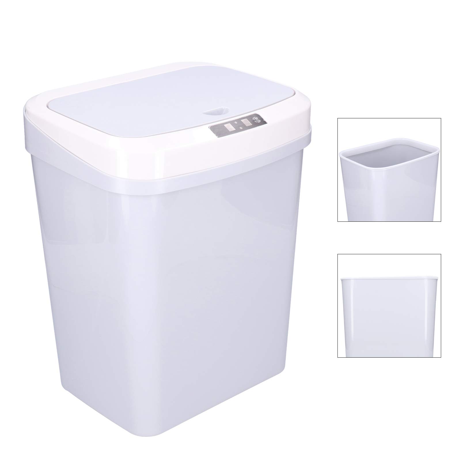 Denominate Intelligent Waste Bin 15L Infrared Induction Trash Can with Lid Gray for Home Office Kitchen Use