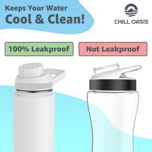 Chill Oasis Replacement Lid For Cirkul Water Bottle | Fits Flavor Cartridges | BPA Free, Leak Proof, and Dishwasher Safe