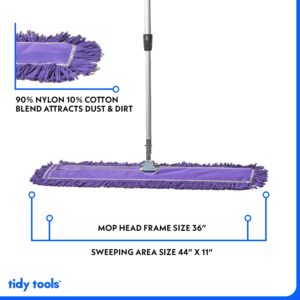 Tidy Tools 36 Inch Purple Dust Mop with Extendable Handle and 36 Inch Purple Dust Mop Refill Bundle - 2 Mop Sets and 4 Refills