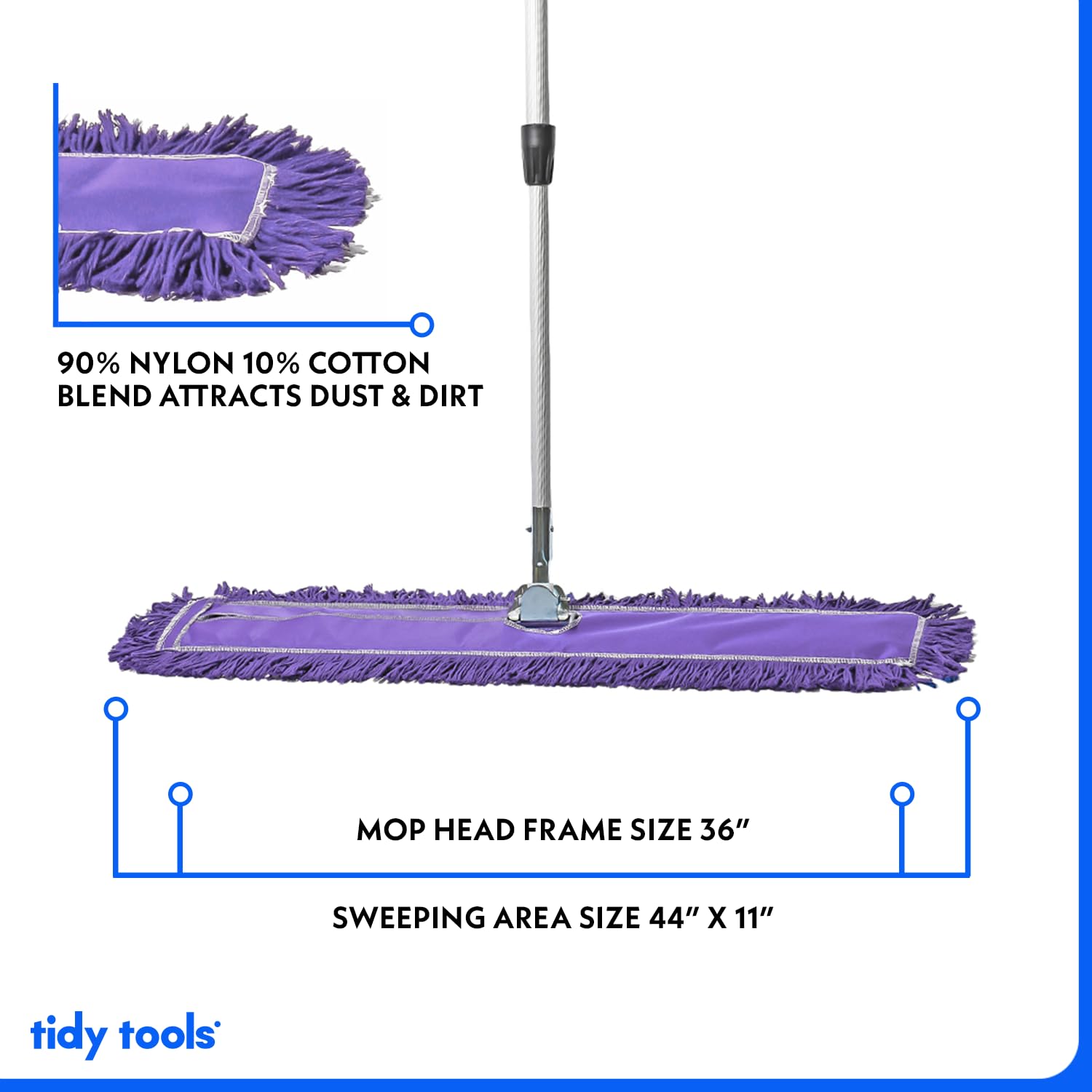 Tidy Tools 36 Inch Purple Dust Mop with Extendable Handle and 36 Inch Purple Dust Mop Refill Bundle - 2 Mop Sets and 4 Refills