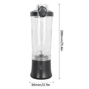 Portable Blender 150W 600ml 18000rpm USB Rechargeable Mini Juicer Cup Electric Fruit Juice Blender with Stainless Steel Blades for Travel Black