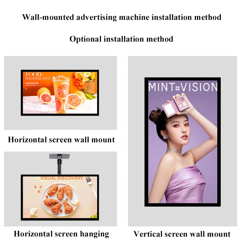 1080P HD Advertising Display, 16:9,With High Resolution Scrolling Text, Color Images And Video LED Advertising Signage, 18.5 Inches Screen, For Stores, Cinemas,27inches