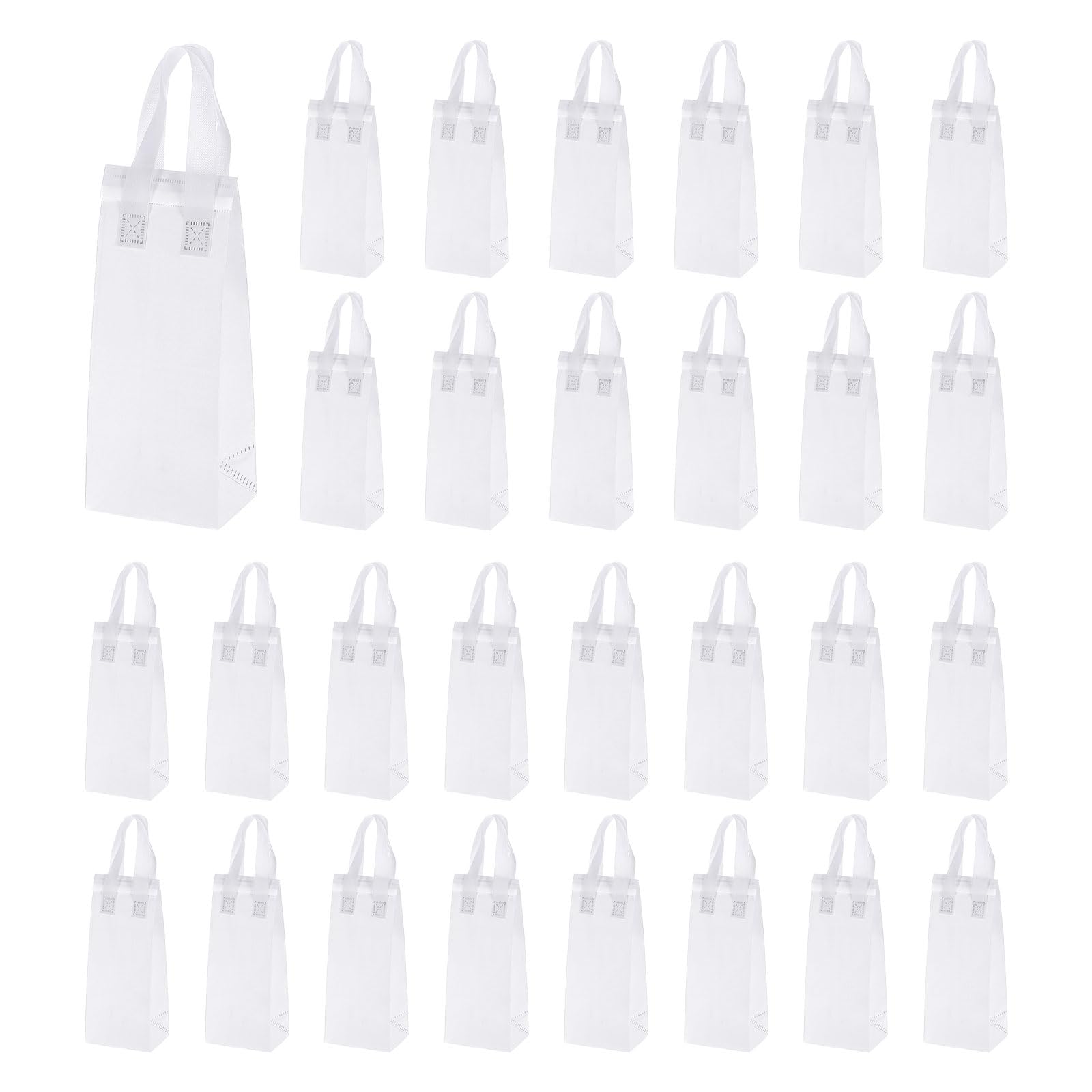 uxcell 25pcs Insulated Take Out Bags, 4.7" x 3.9" x 11" Insulated Take Away Bags Thermal Disposable Lunch Bags Disposable Cooler Bags for Hot Cold Food Catering Grocery Picnic White