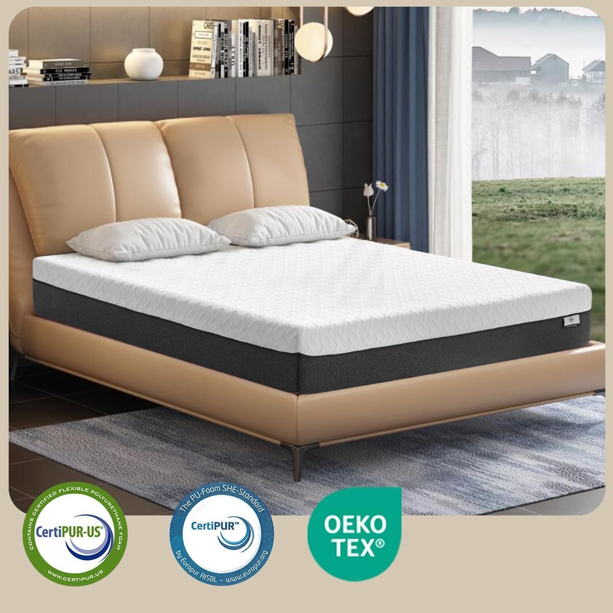 TRIPARK Queen Mattress,12 Inch Mattress in a Box with Green Tea Gel Memory Foam Mattress, Bamboo Charcoal Bed Mattress for Pressure Relief & Back Pain Relief, CertiPUR-US