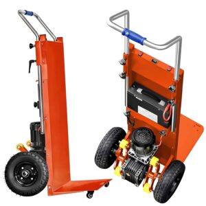 electric stair climbing dolly heavy duty, 1200w motorized powered stair climber dolly cart, 880lb max load, electric stair climbing hand trucks dolly for moving (orange)