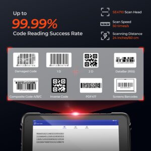 MUNBYN 2024 New Barcode Scanner Tablet, Android 12 8GB+128GB Barcode Tablet, 8" Equip with Zebra SE4710 and Android Barcode Scanner with Pistol, Android 11 Equip with Zebra SE4710 Scanner