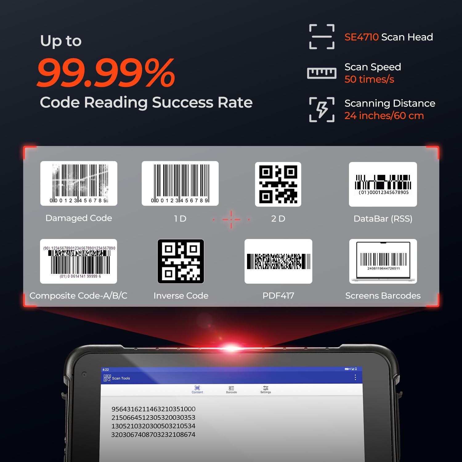 MUNBYN 2024 New Barcode Scanner Tablet, Android 12 8GB+128GB Barcode Tablet, 8" Equip with Zebra SE4710 and Android Barcode Scanner with Pistol, Android 11 Equip with Zebra SE4710 Scanner