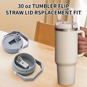 30 oz Tumbler Flip Straw Lid Replacement Fit Compatible with Stanley Cup,2 PCS Spill Proof Splash Resistant and Leak Proof Lids,Reusable Tumbler Cover Compatible with Stanley Tumbler 30 oz Cup (White)